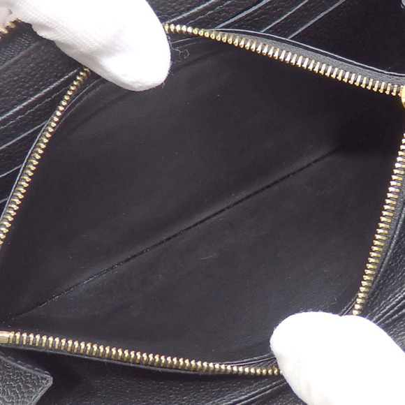 LOUIS VUITTON Round Long Wallet Monogram Implant Zippy Women's M61864 Noir Black - Picture 4 of 9